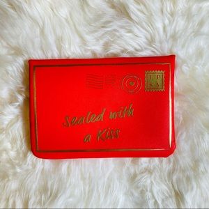 Bright Red Envelope “Sealed with a Kiss” Makeup Bag, NEW!